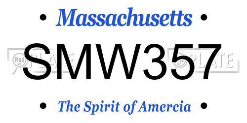 SMW357 Massachusetts License Plate