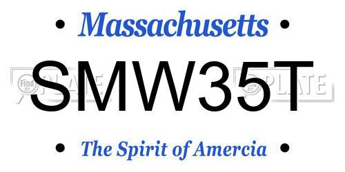SMW35T Massachusetts License Plate