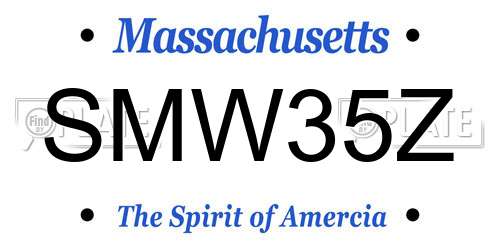 SMW35Z Massachusetts License Plate