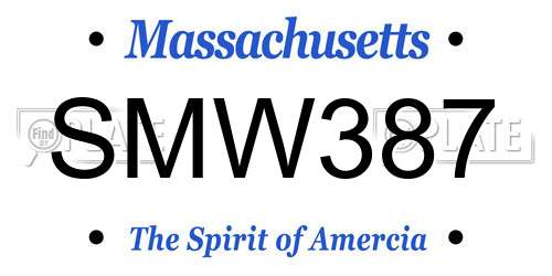 SMW387 Massachusetts License Plate