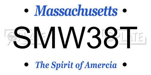 SMW38T Massachusetts License Plate