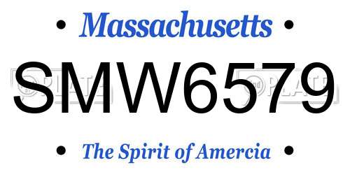 SMW6579 Massachusetts License Plate
