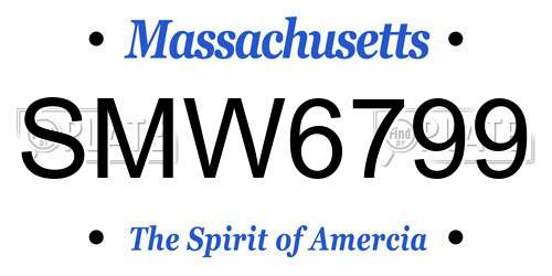 SMW6799 Massachusetts License Plate