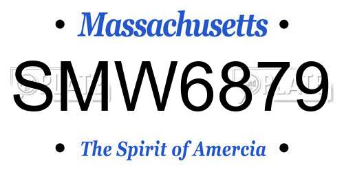 SMW6879 Massachusetts License Plate