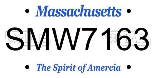 SMW7163 Massachusetts License Plate