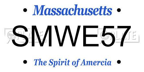 SMWE57 Massachusetts License Plate