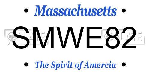 SMWE82 Massachusetts License Plate