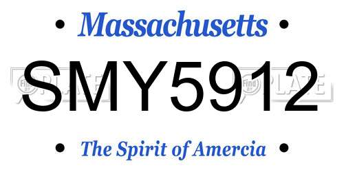 SMY5912 Massachusetts License Plate
