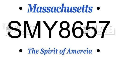 SMY8657 Massachusetts License Plate