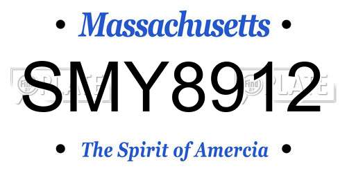 SMY8912 Massachusetts License Plate