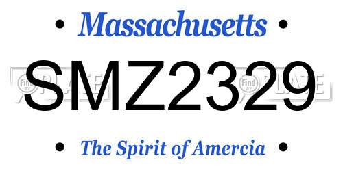 SMZ2329 Massachusetts License Plate