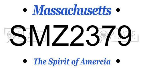 SMZ2379 Massachusetts License Plate