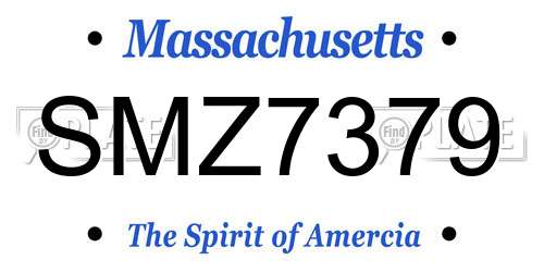 SMZ7379 Massachusetts License Plate
