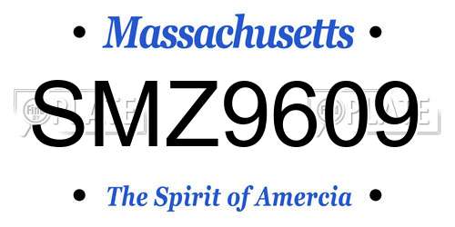 SMZ9609 Massachusetts License Plate