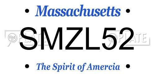SMZL52 Massachusetts License Plate