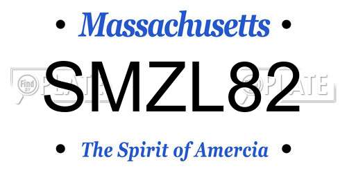 SMZL82 Massachusetts License Plate