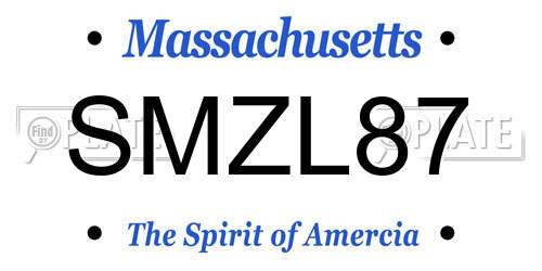 SMZL87 Massachusetts License Plate