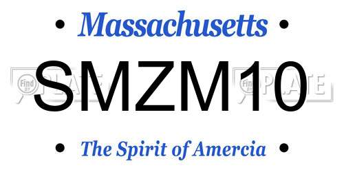 SMZM10 Massachusetts License Plate