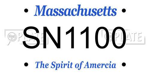 SN1100 Massachusetts License Plate