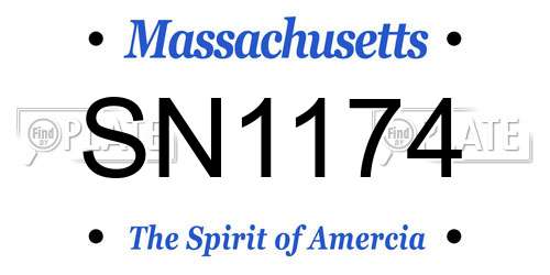 SN1174 Massachusetts License Plate