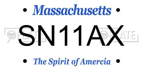 SN11AX Massachusetts License Plate