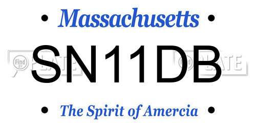 SN11DB Massachusetts License Plate