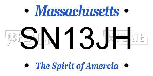 SN13JH Massachusetts License Plate