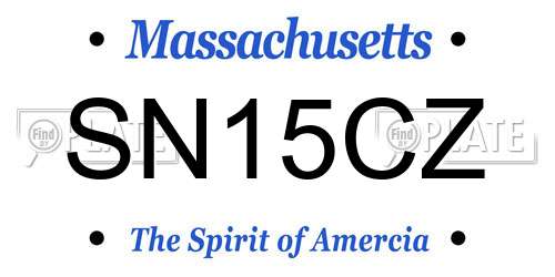 SN15CZ Massachusetts License Plate