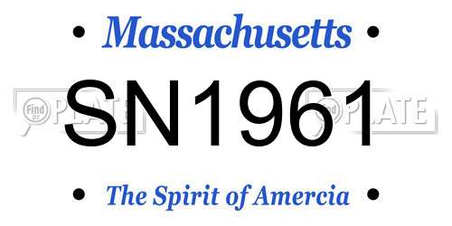 SN1961 Massachusetts License Plate