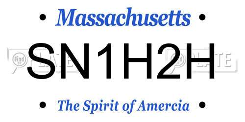 SN1H2H Massachusetts License Plate