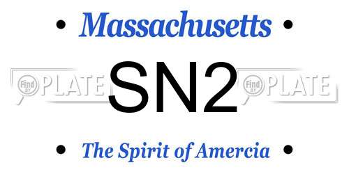 SN2 Massachusetts License Plate