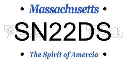 SN22DS Massachusetts License Plate