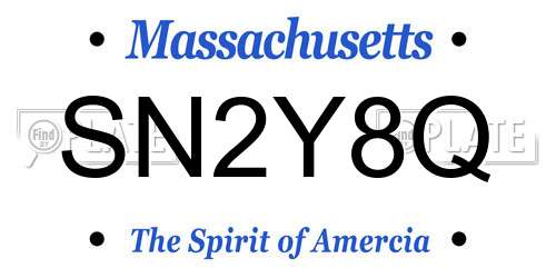 SN2Y8Q Massachusetts License Plate