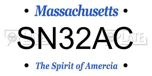 SN32AC Massachusetts License Plate