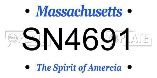 SN4691 Massachusetts License Plate