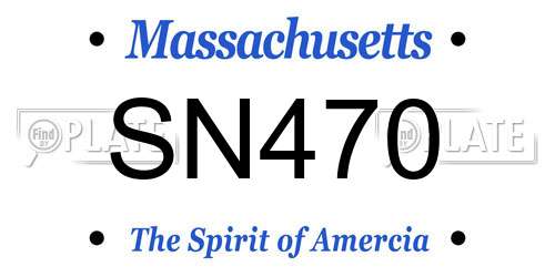 SN470 Massachusetts License Plate