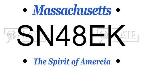 SN48EK Massachusetts License Plate
