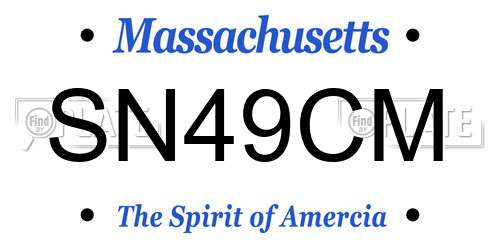 SN49CM Massachusetts License Plate