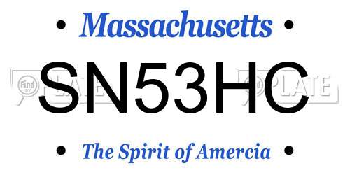 SN53HC Massachusetts License Plate