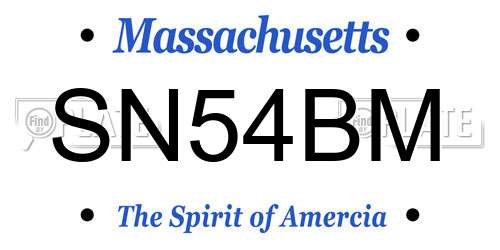 SN54BM Massachusetts License Plate