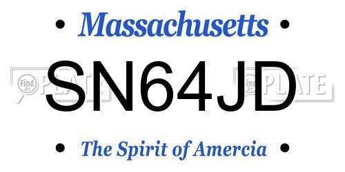 SN64JD Massachusetts License Plate