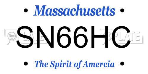 SN66HC Massachusetts License Plate