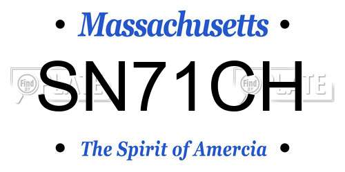 SN71CH Massachusetts License Plate