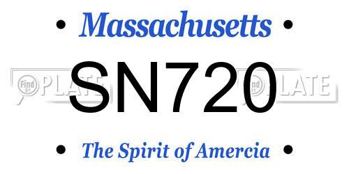 SN720 Massachusetts License Plate