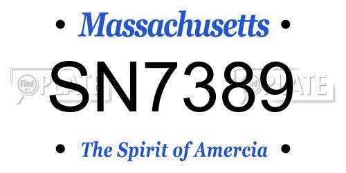 SN7389 Massachusetts License Plate