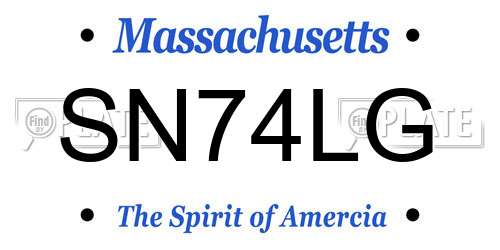 SN74LG Massachusetts License Plate