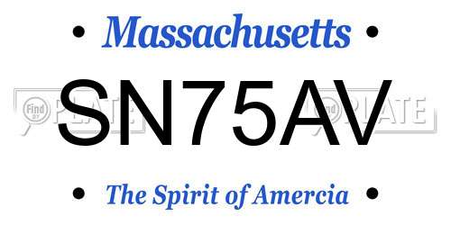SN75AV Massachusetts License Plate
