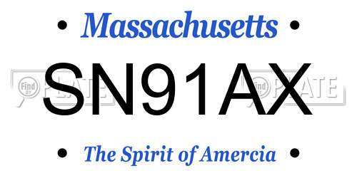 SN91AX Massachusetts License Plate
