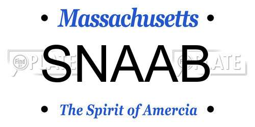 SNAAB Massachusetts License Plate