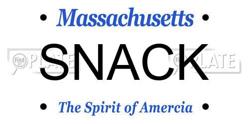 SNACK Massachusetts License Plate